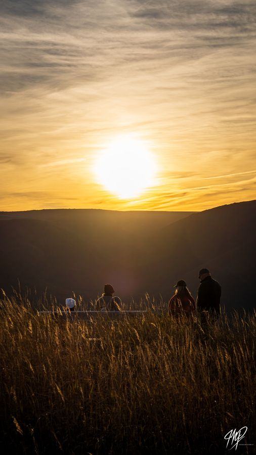 Golden sun behind the hills
